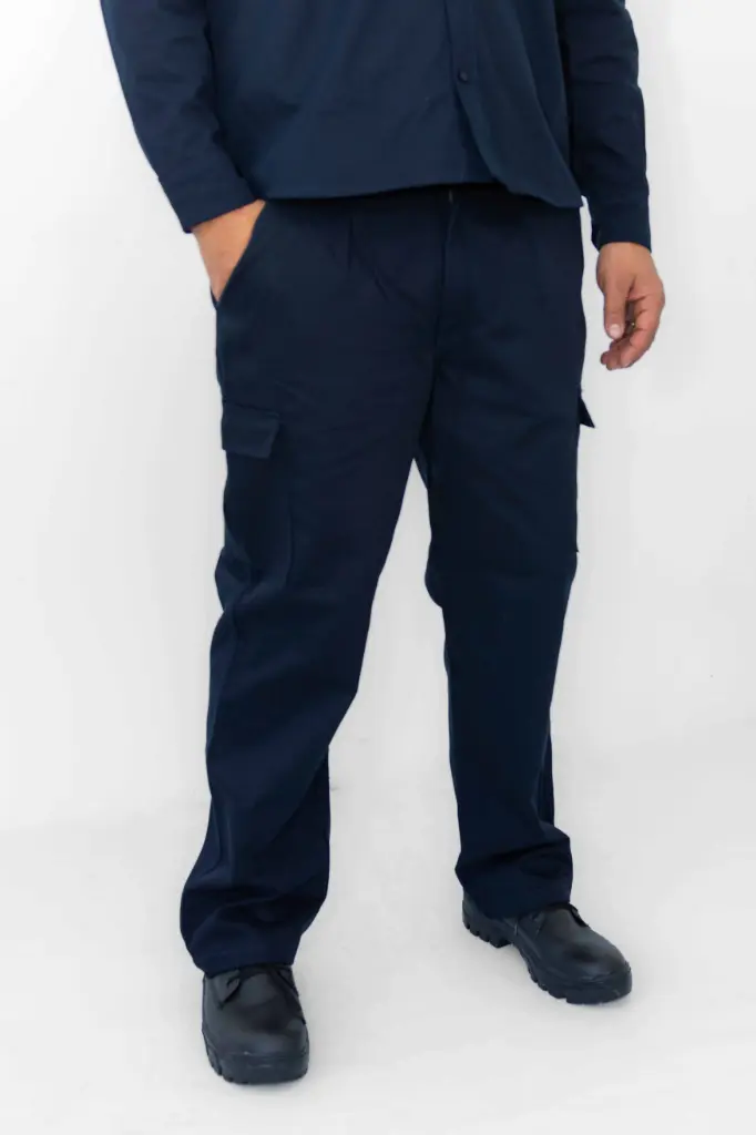 Pantalón Cargo Gabardina Azul