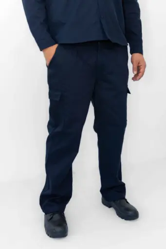 Pantalón Cargo Gabardina Azul